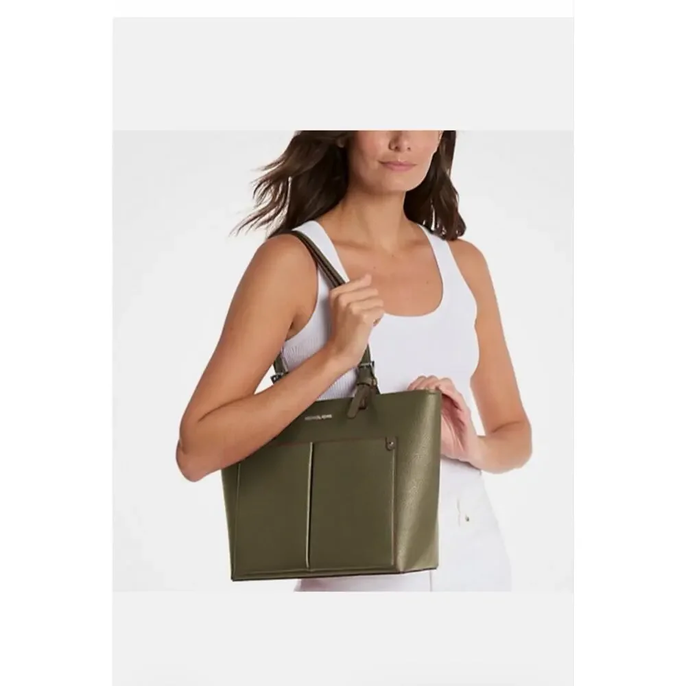 Women's Michael Kors Jet Set Travel Olive Green Tote Bag One Size
